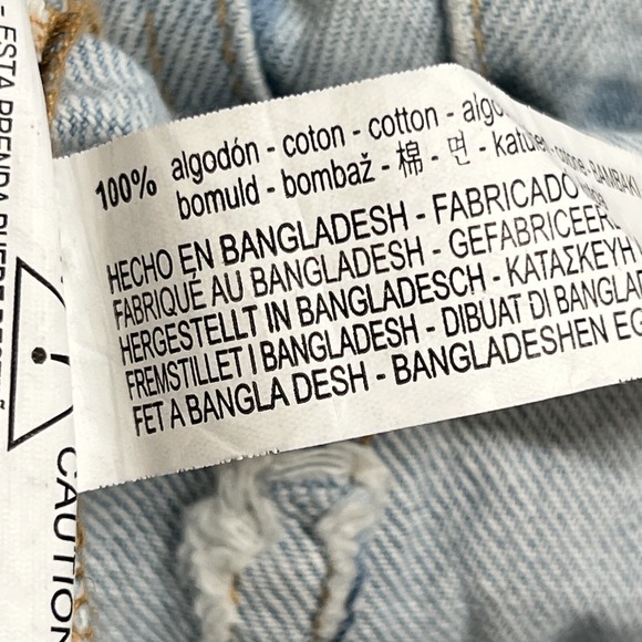 Zara Jeans Mens 44 Distressed Light Wash Straight Leg Raw Hem High Rise Denim - Picture 8 of 9